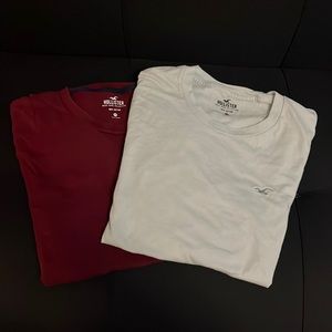 Hollister plain logo tees (2 pack)
